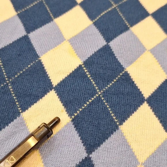 Brooks Brothers 100% Saxxon Wool Argyle Preppy Vest Golf Old Money Sz XL Blue - Picture 3 of 7